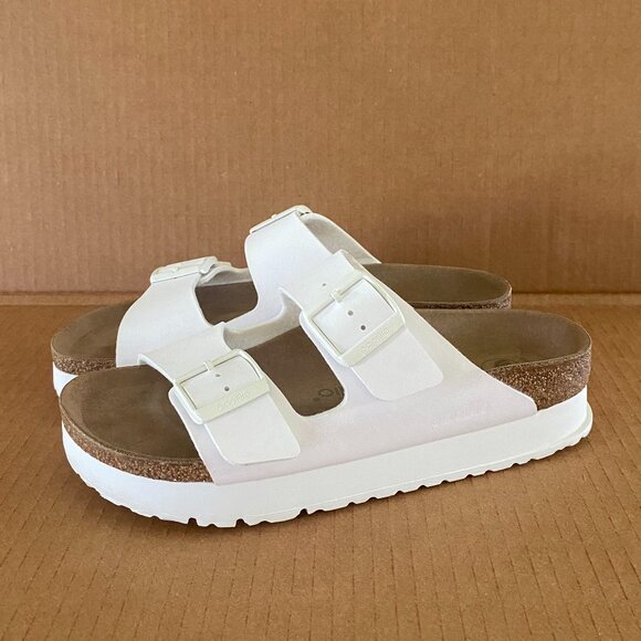Birkenstock Shoes - Birkenstock Papillio Arizona Platform Slide Sandal "White" | EU 39, US 8 - 8 1/2